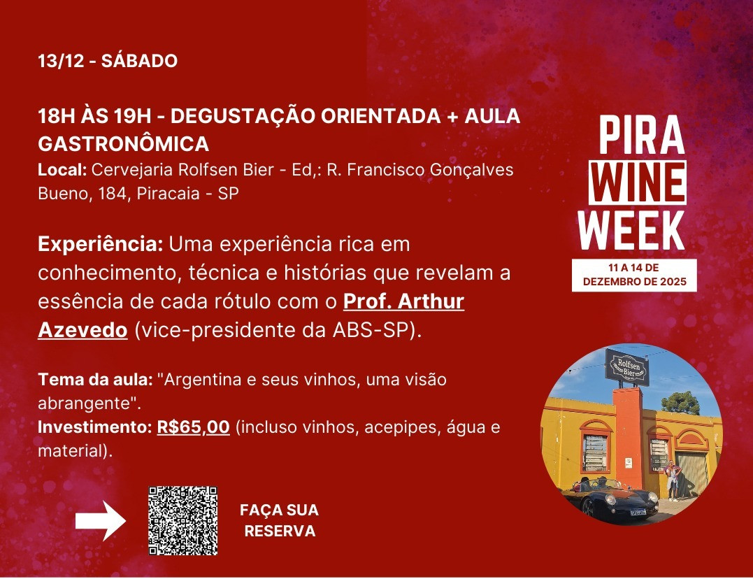 Feira de vinhos e bate-papo com QR Code para inscrição – Pira Wine Week 2025